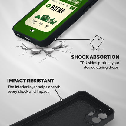Patna Boarding Pass Shockproof Hybrid Protection (Metal + TPU) Back Case Cover
