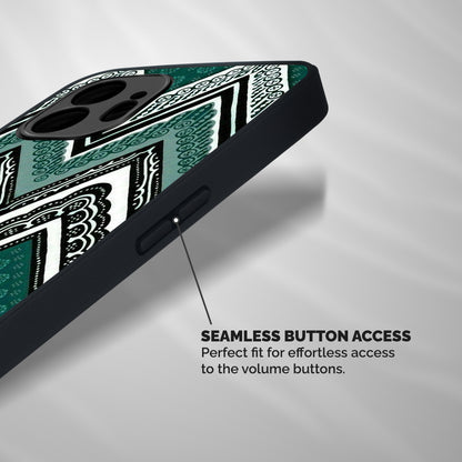 Patterned Chevron Shockproof Hybrid Protection (Metal + TPU) Back Case Cover