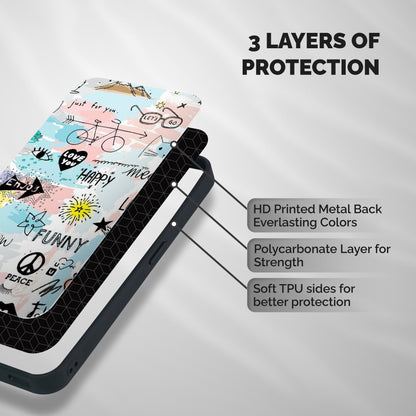 Peace And Funny Shockproof Hybrid Protection (Metal + TPU) Back Case Cover