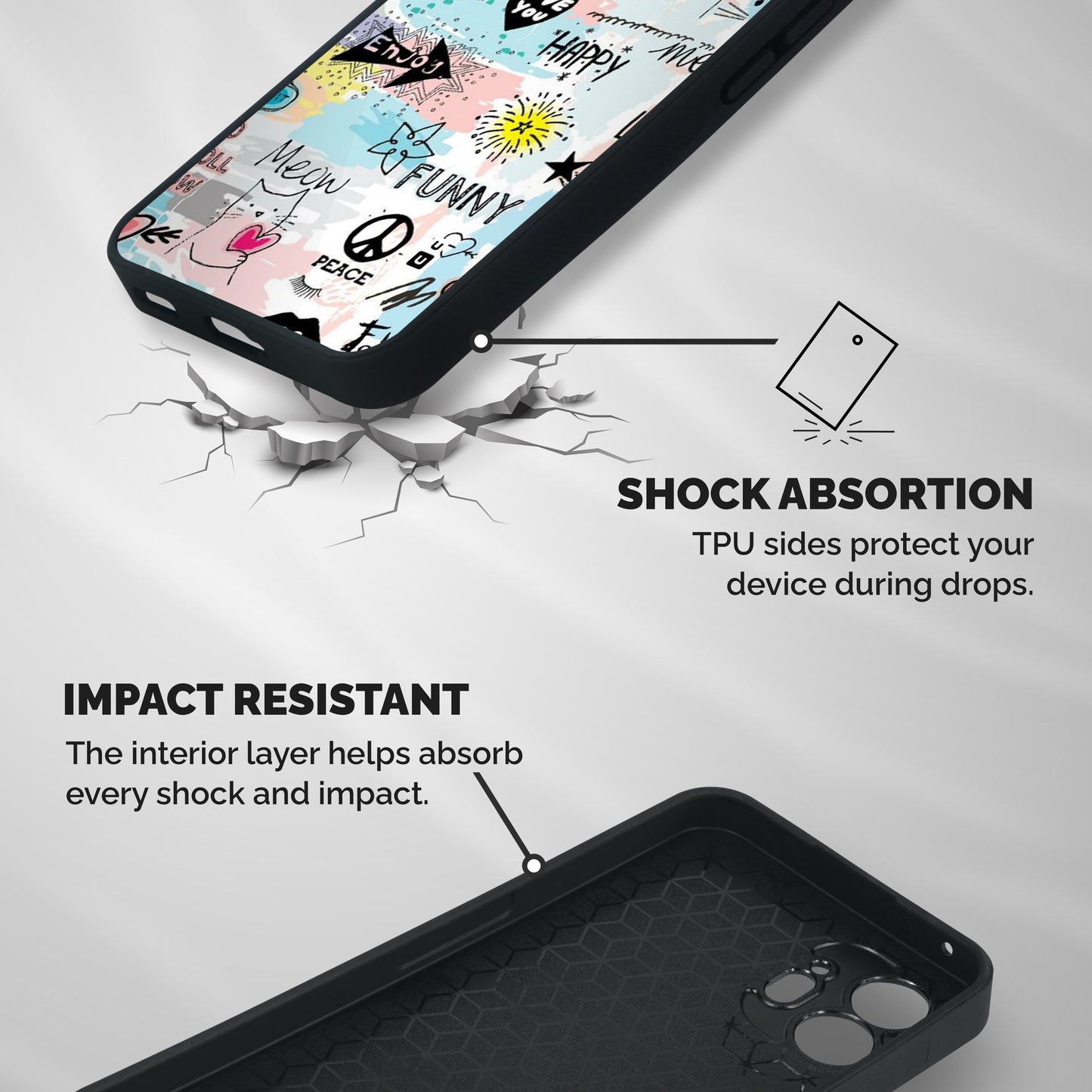 Peace And Funny Shockproof Hybrid Protection (Metal + TPU) Back Case Cover