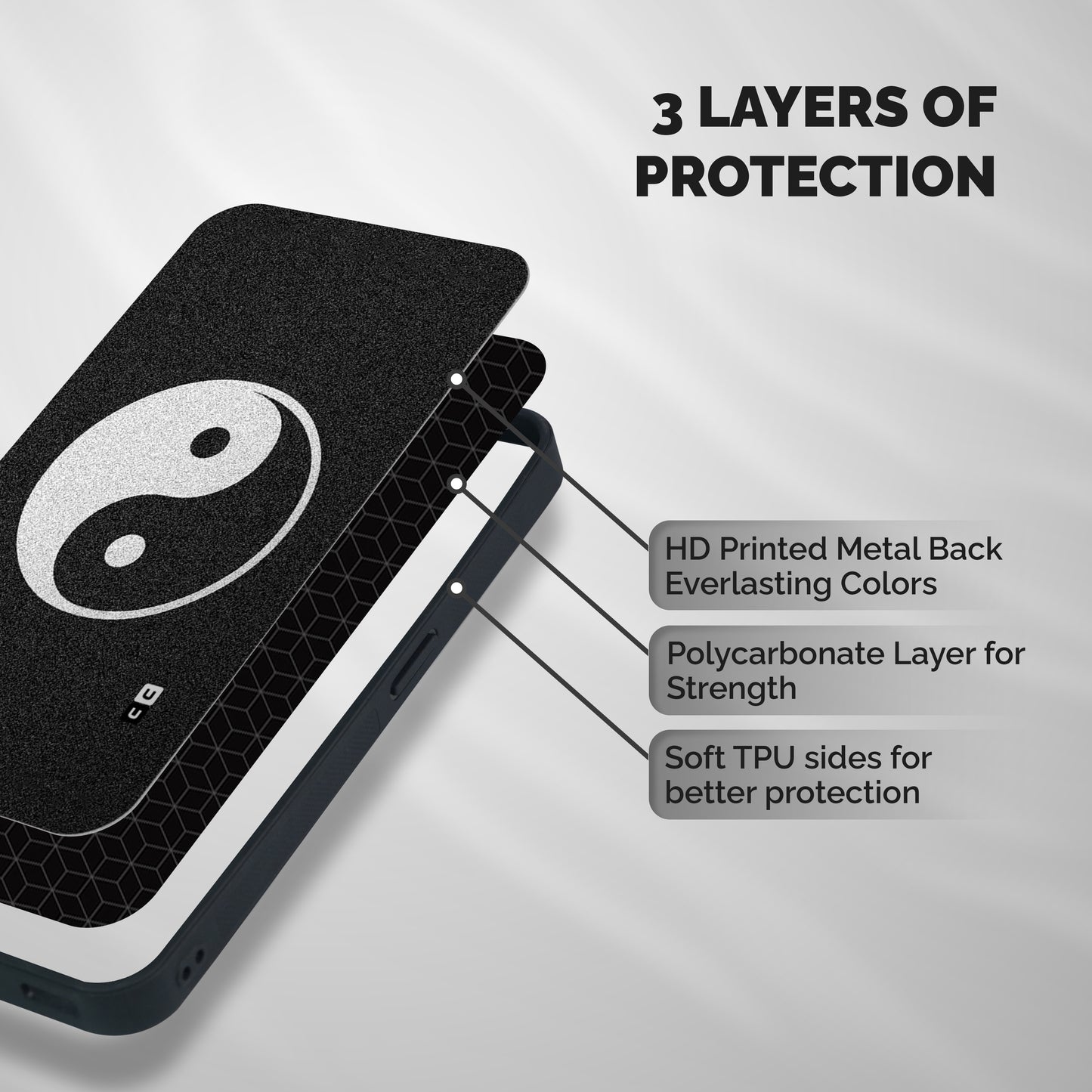 Peace Disorted Shockproof Hybrid Protection (Metal + TPU) Back Case Cover