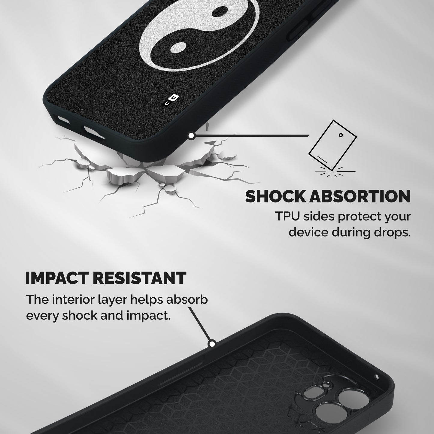 Peace Disorted Shockproof Hybrid Protection (Metal + TPU) Back Case Cover