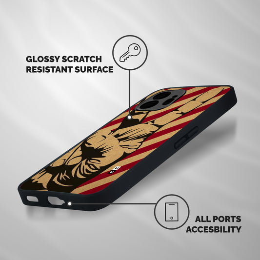 Peace Stripes Shockproof Hybrid Protection (Metal + TPU) Back Case Cover