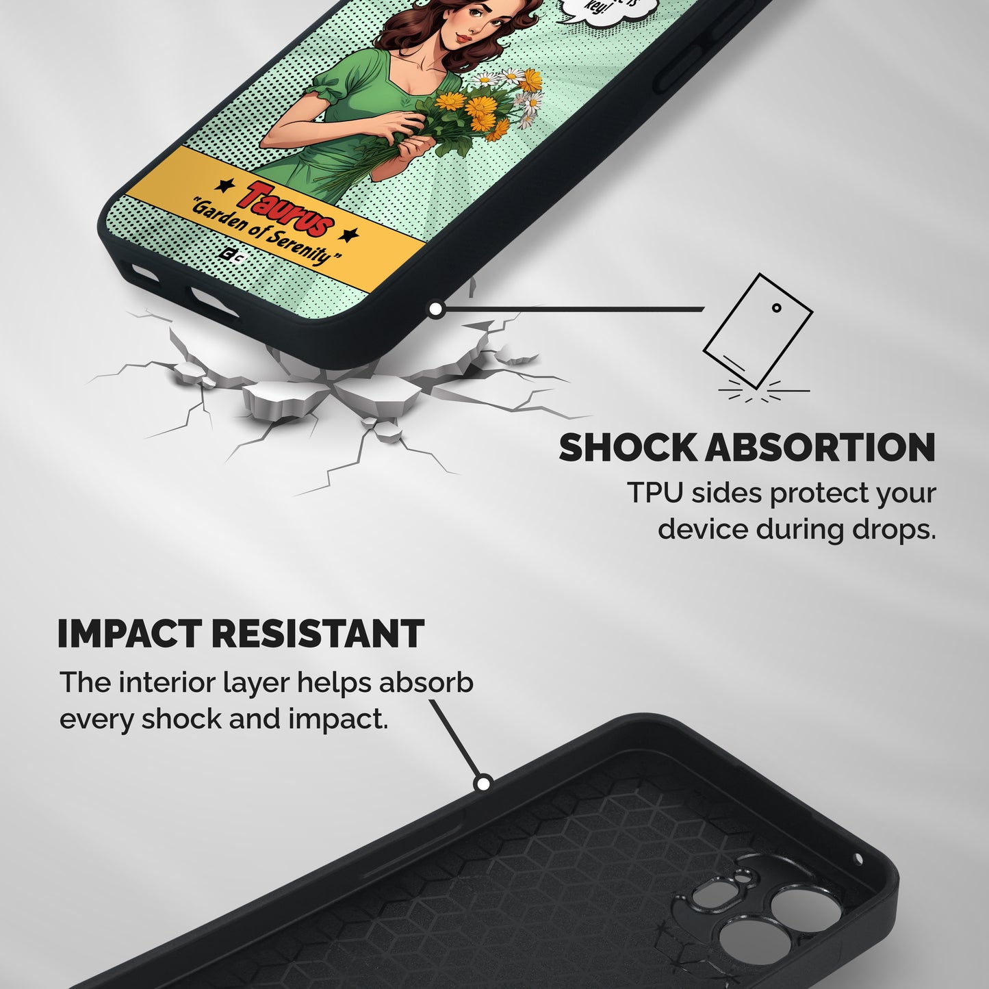 Peaceful Taurus Shockproof Hybrid Protection (Metal + TPU) Back Case Cover