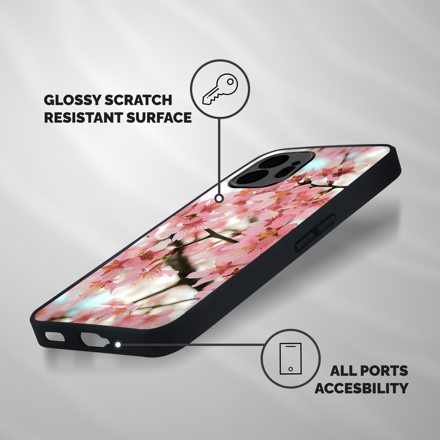 Peach Floral Shockproof Hybrid Protection (Metal + TPU) Back Case Cover