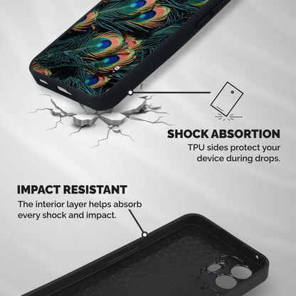Peacock Feather Art Shockproof Hybrid Protection (Metal + TPU) Back Case Cover