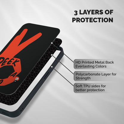 Peek-a-boo Shockproof Hybrid Protection (Metal + TPU) Back Case Cover