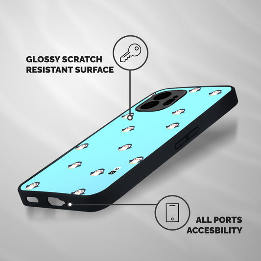 Penguins Pattern Print Shockproof Hybrid Protection (Metal + TPU) Back Case Cover
