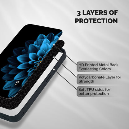 Petals In Blue Shockproof Hybrid Protection (Metal + TPU) Back Case Cover