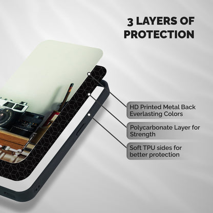 Photographer Desk Shockproof Hybrid Protection (Metal + TPU) Back Case Cover
