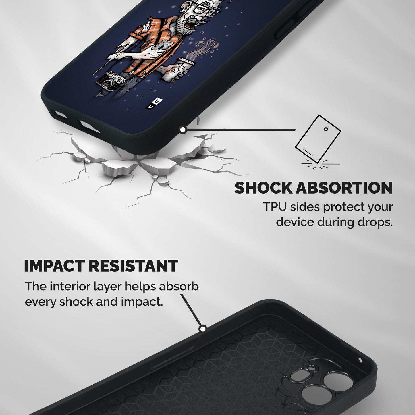 Photographer illustration Shockproof Hybrid Protection (Metal + TPU) Back Case Cover