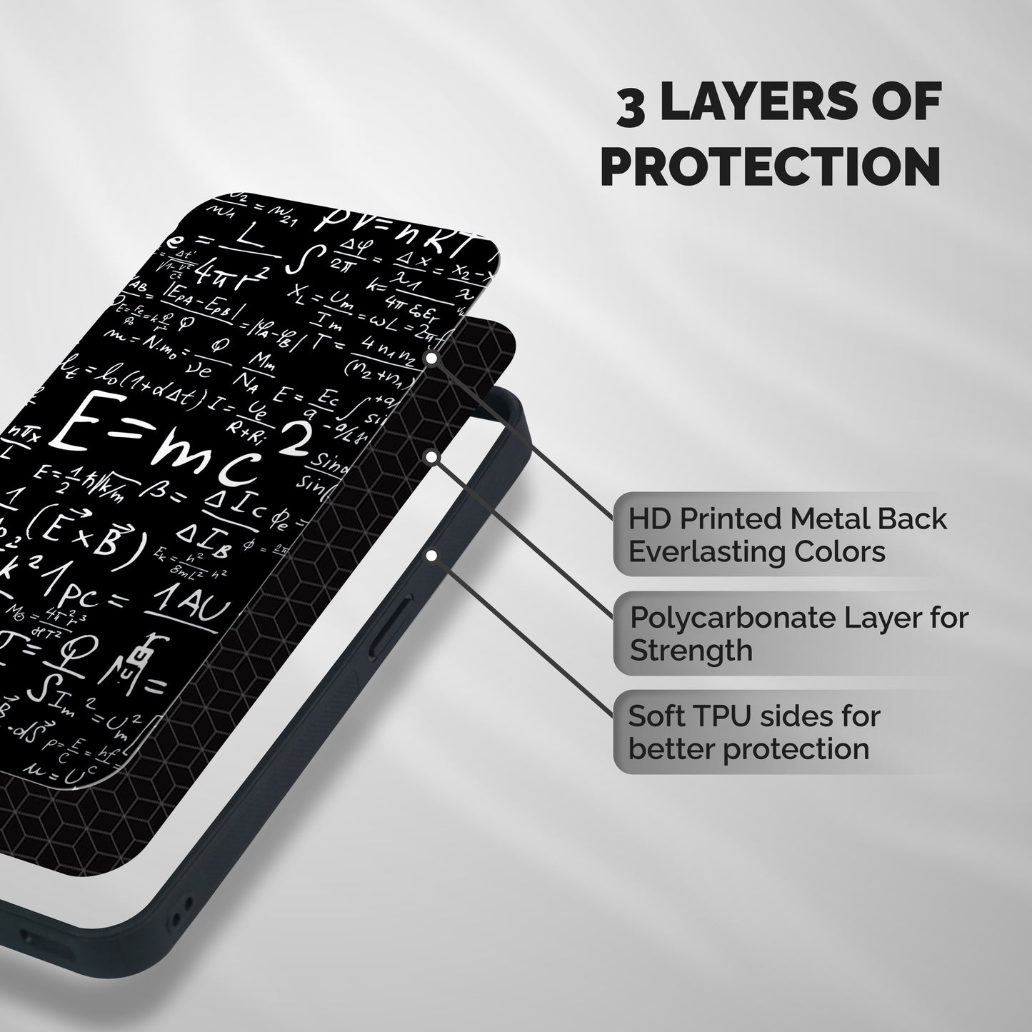 Physics Equation Shockproof Hybrid Protection (Metal + TPU) Back Case Cover
