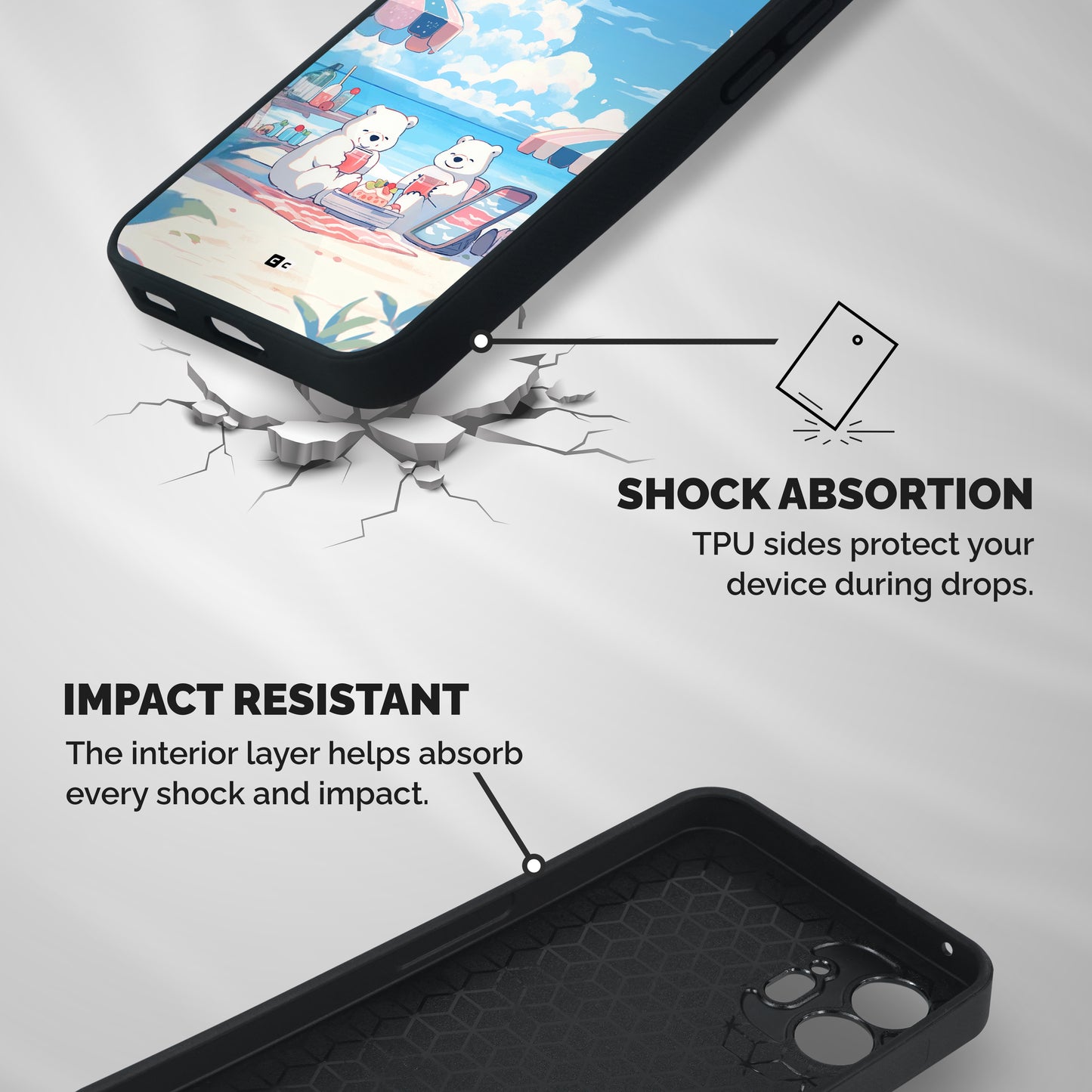 Picnic Time Shockproof Hybrid Protection (Metal + TPU) Back Case Cover
