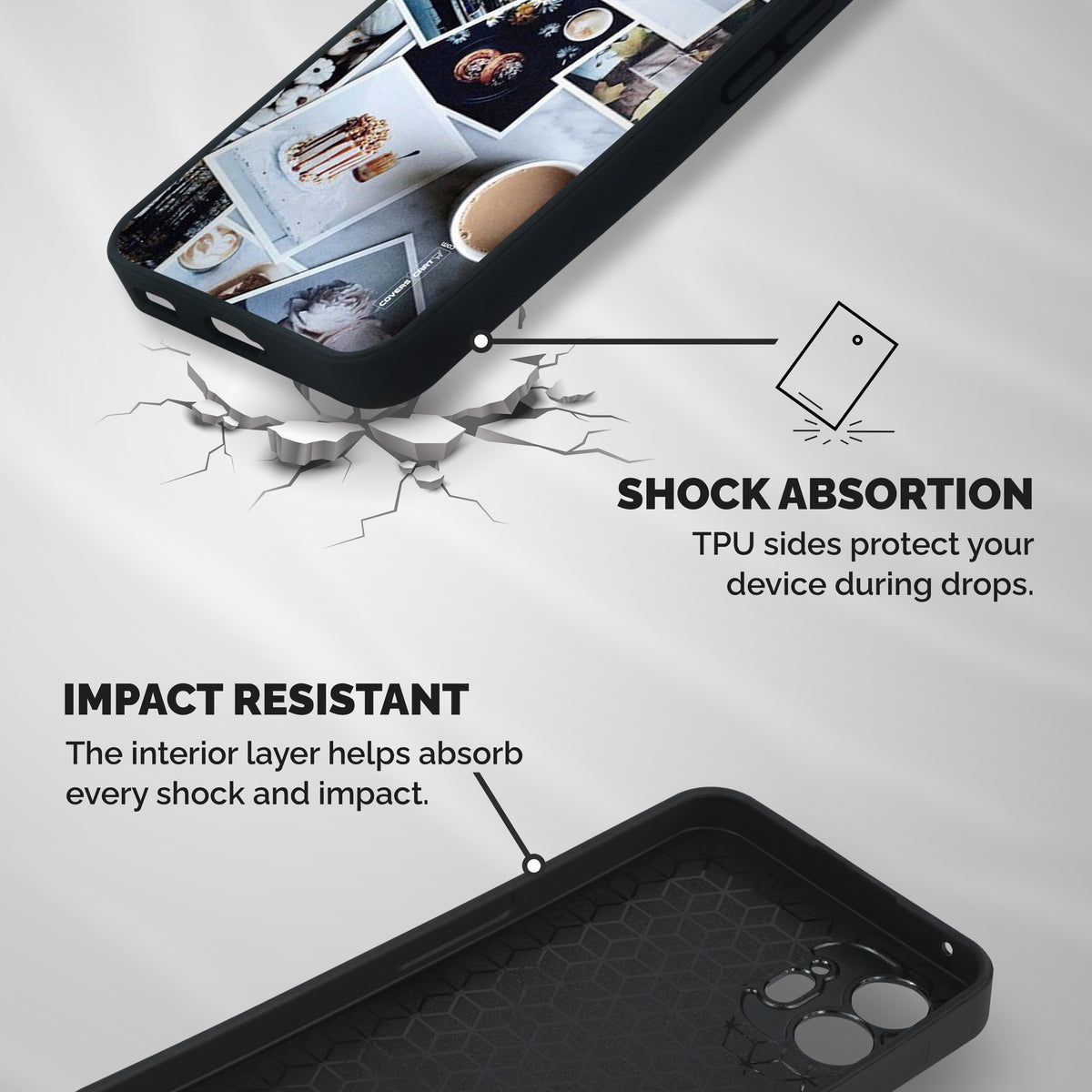 Pictures Coffee Shockproof Hybrid Protection (Metal + TPU) Back Case Cover