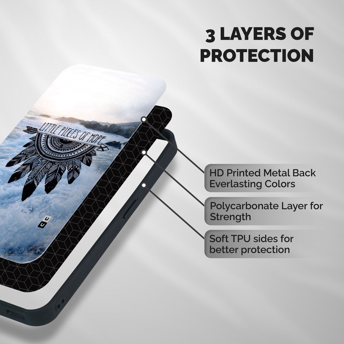 Pieces Of Hope Shockproof Hybrid Protection (Metal + TPU) Back Case Cover