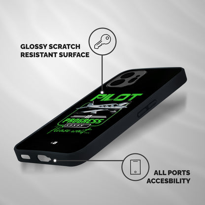 Pilot in Progress Shockproof Hybrid Protection (Metal + TPU) Back Case Cover