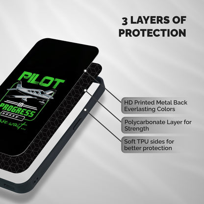 Pilot in Progress Shockproof Hybrid Protection (Metal + TPU) Back Case Cover