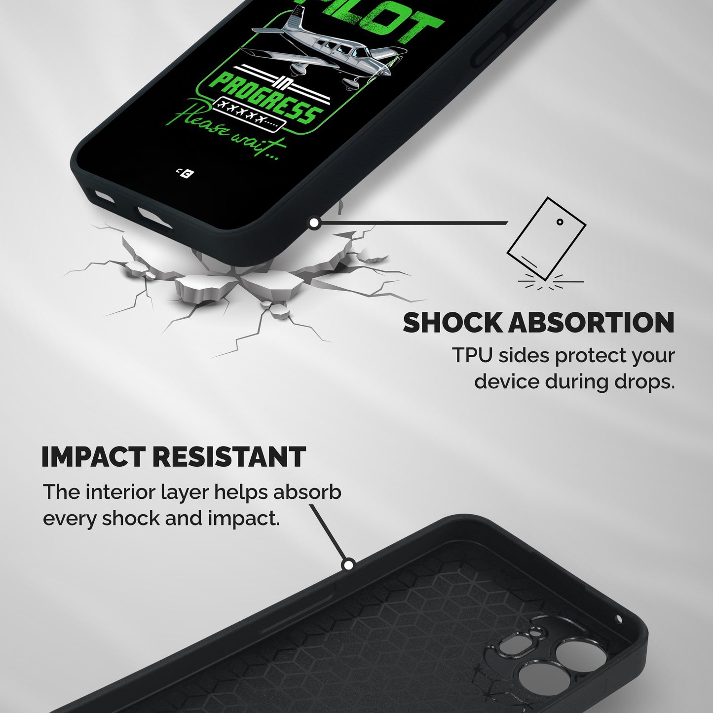 Pilot in Progress Shockproof Hybrid Protection (Metal + TPU) Back Case Cover
