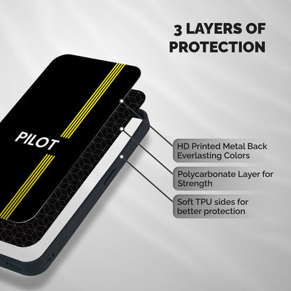 Pilot Stripes Shockproof Hybrid Protection (Metal + TPU) Back Case Cover