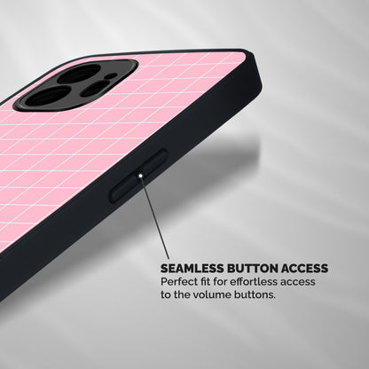 Pink Checks Shockproof Hybrid Protection (Metal + TPU) Back Case Cover
