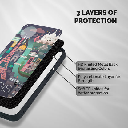 Pink Cute Tower Shockproof Hybrid Protection (Metal + TPU) Back Case Cover