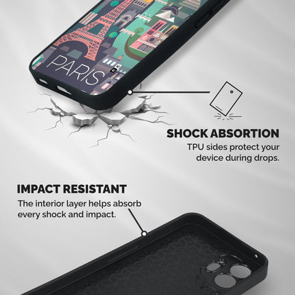 Pink Cute Tower Shockproof Hybrid Protection (Metal + TPU) Back Case Cover
