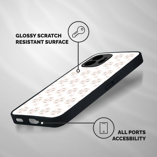 Pink Floral Pattern Shockproof Hybrid Protection (Metal + TPU) Back Case Cover