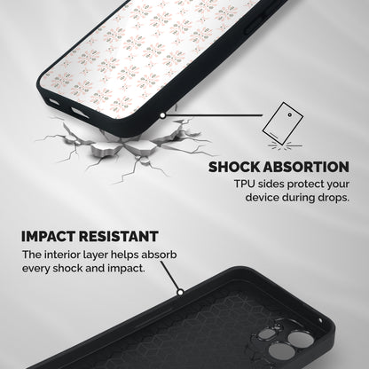Pink Floral Pattern Shockproof Hybrid Protection (Metal + TPU) Back Case Cover