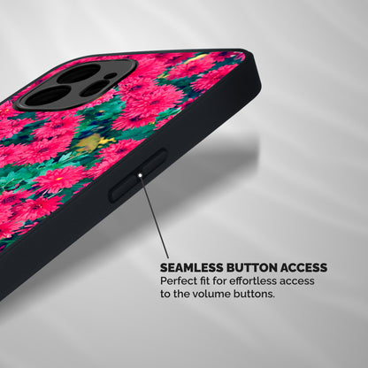 Pink Flowers Shockproof Hybrid Protection (Metal + TPU) Back Case Cover