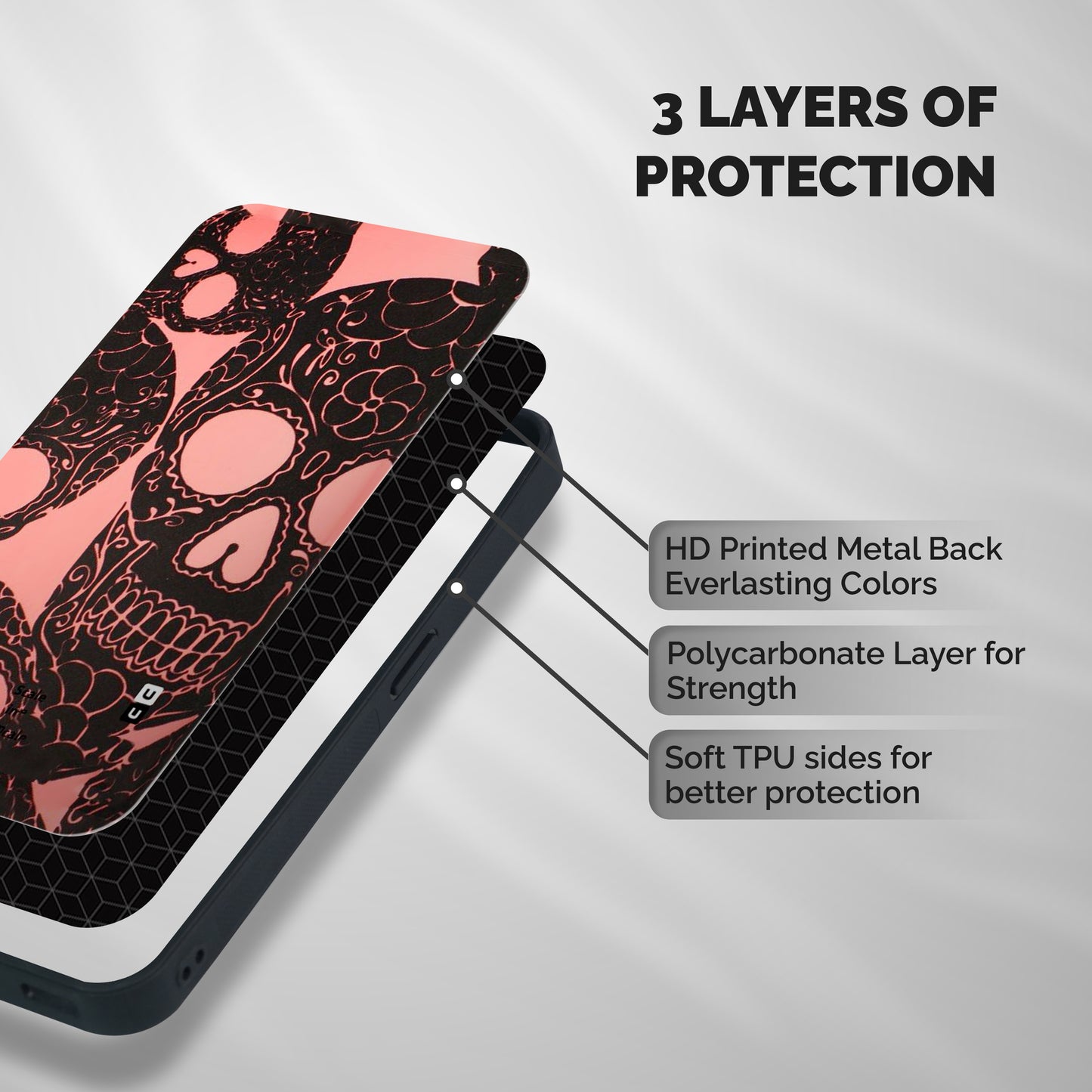 Pink Head Shockproof Hybrid Protection (Metal + TPU) Back Case Cover