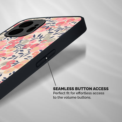 Pink Leaf Pattern Shockproof Hybrid Protection (Metal + TPU) Back Case Cover