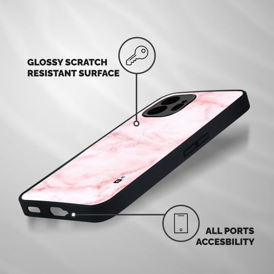Pink Marble Print Shockproof Hybrid Protection (Metal + TPU) Back Case Cover