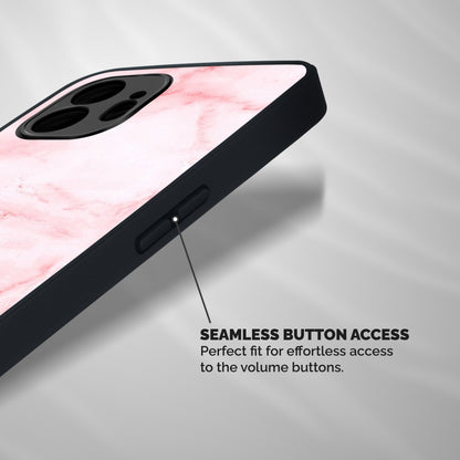 Pink Marble Print Shockproof Hybrid Protection (Metal + TPU) Back Case Cover