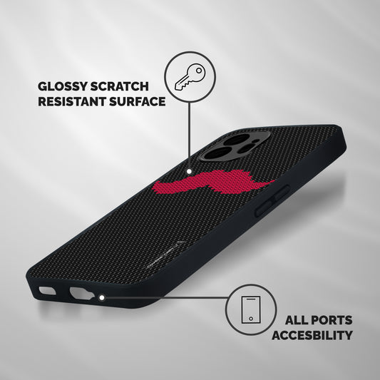 Pink Moustache Shockproof Hybrid Protection (Metal + TPU) Back Case Cover
