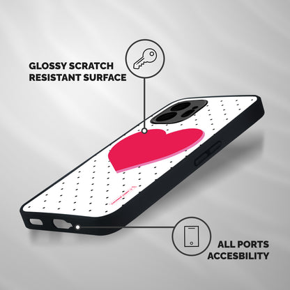 Pink Polka Heart Shockproof Hybrid Protection (Metal + TPU) Back Case Cover