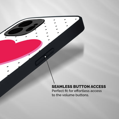 Pink Polka Heart Shockproof Hybrid Protection (Metal + TPU) Back Case Cover