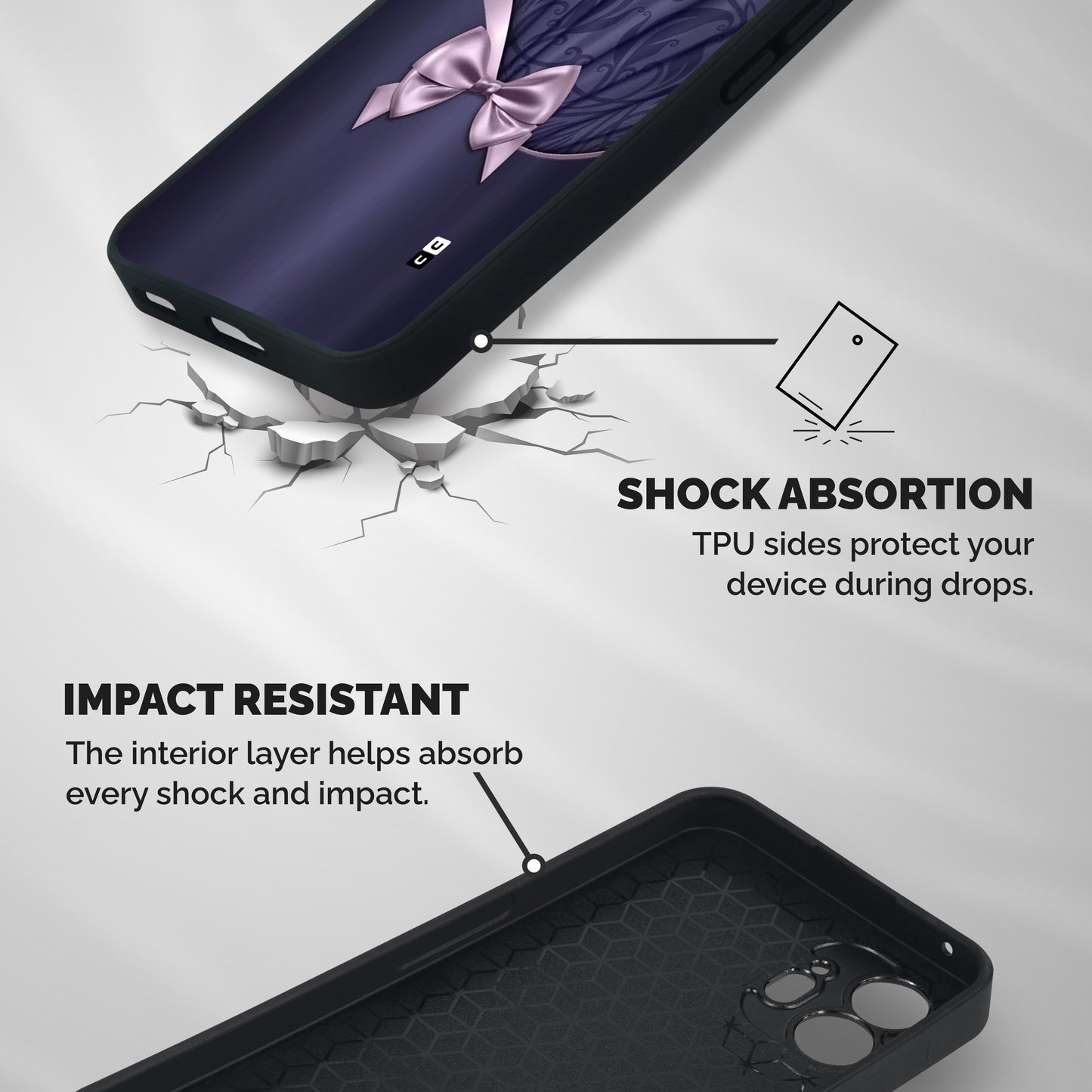 Pink Ribbon Shockproof Hybrid Protection (Metal + TPU) Back Case Cover
