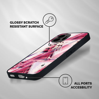 Pink Rose Abstract Shockproof Hybrid Protection (Metal + TPU) Back Case Cover