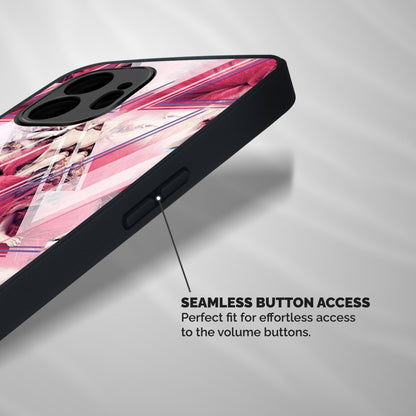 Pink Rose Abstract Shockproof Hybrid Protection (Metal + TPU) Back Case Cover