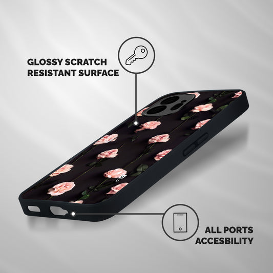 Pink Roses Shockproof Hybrid Protection (Metal + TPU) Back Case Cover