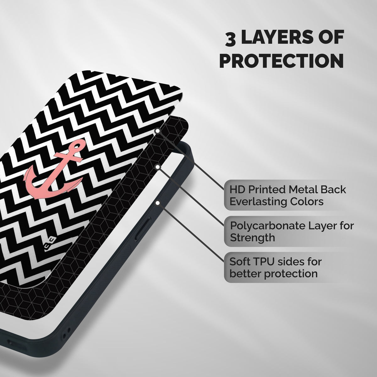 Pink Sailor Shockproof Hybrid Protection (Metal + TPU) Back Case Cover