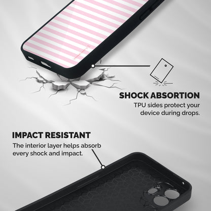 Pink Stripes Shockproof Hybrid Protection (Metal + TPU) Back Case Cover