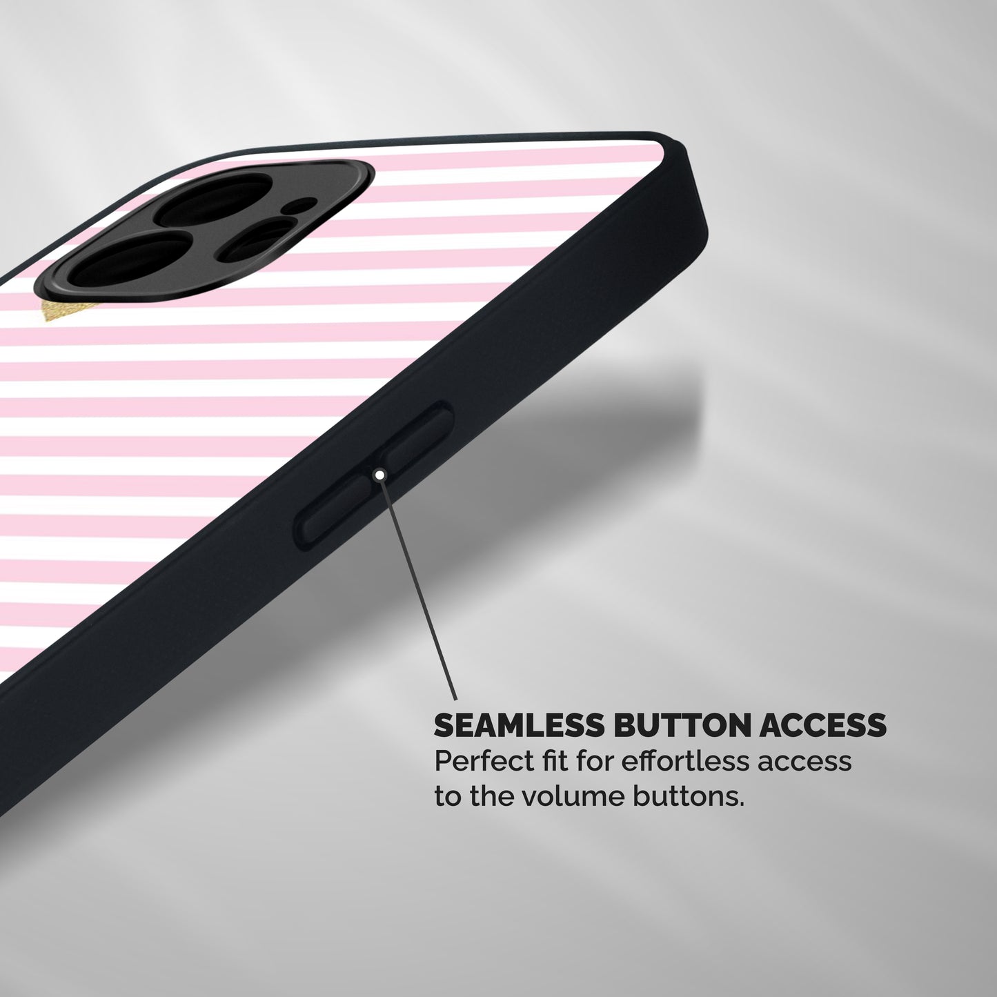 Pink Stripes Shockproof Hybrid Protection (Metal + TPU) Back Case Cover