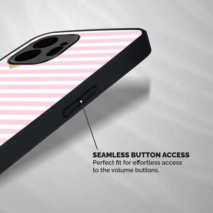 Pink Stripes Shockproof Hybrid Protection (Metal + TPU) Back Case Cover