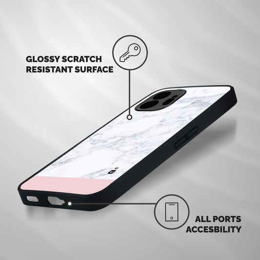 Pink White Merge Marble Shockproof Hybrid Protection (Metal + TPU) Back Case Cover