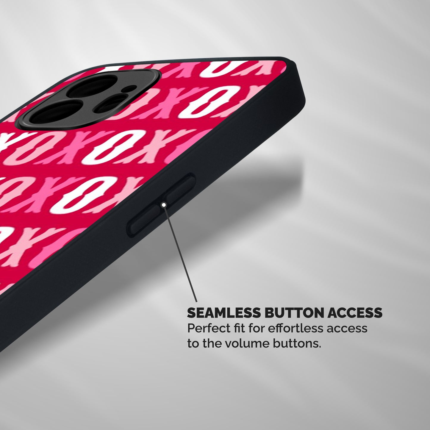 Pink White Xoxo Shockproof Hybrid Protection (Metal + TPU) Back Case Cover