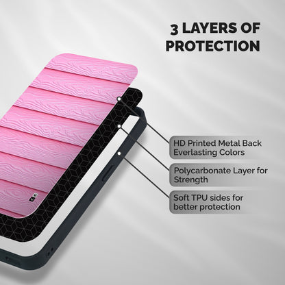 Pink Wood Shockproof Hybrid Protection (Metal + TPU) Back Case Cover