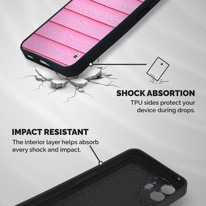 Pink Wood Shockproof Hybrid Protection (Metal + TPU) Back Case Cover