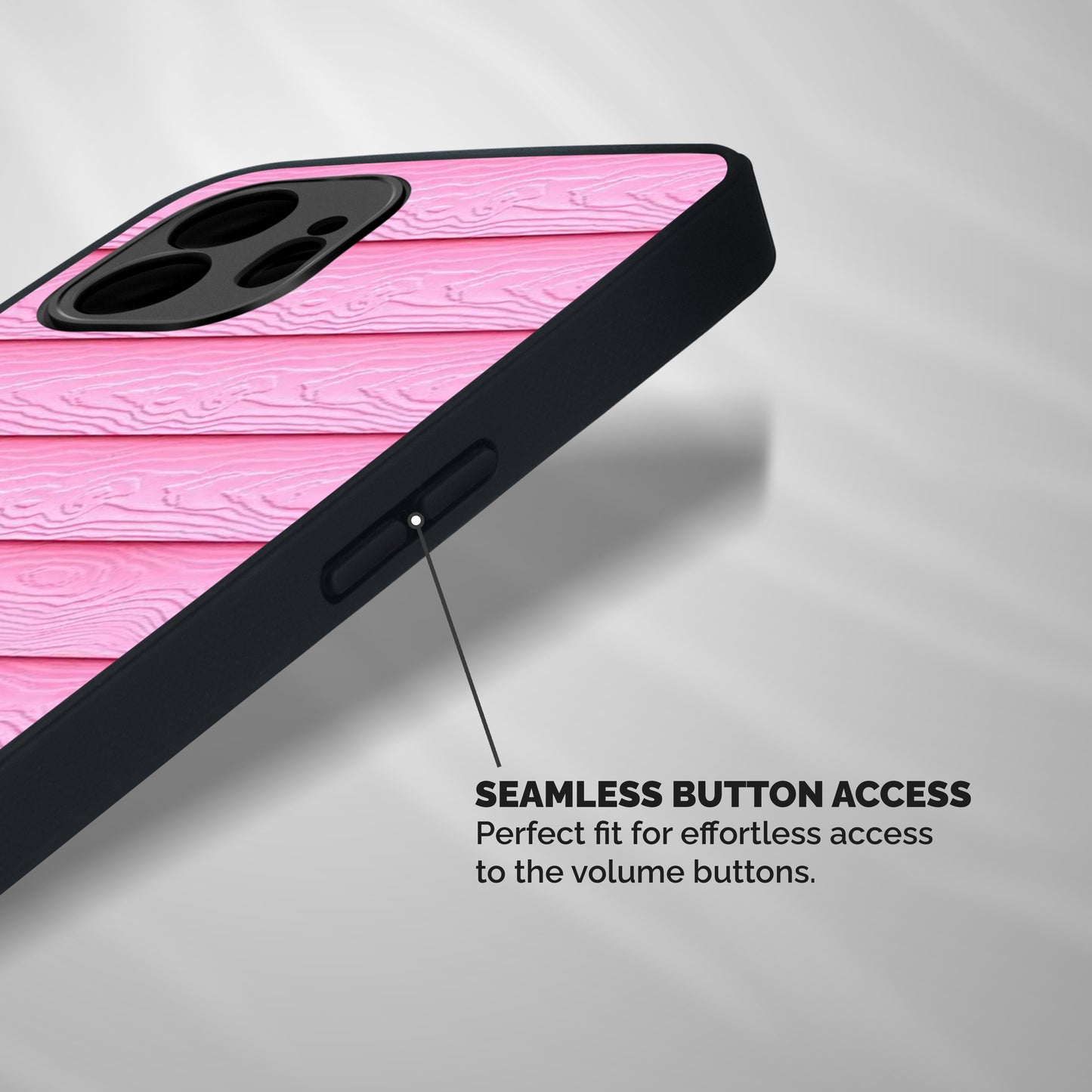 Pink Wood Shockproof Hybrid Protection (Metal + TPU) Back Case Cover