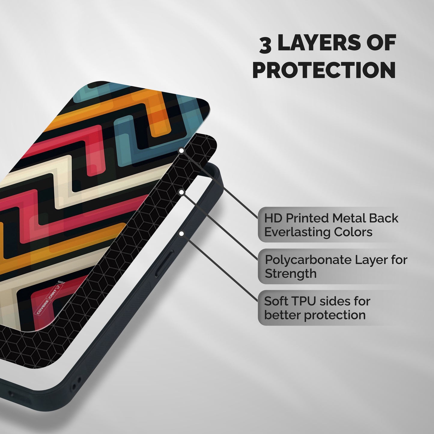 Pipelines Shockproof Hybrid Protection (Metal + TPU) Back Case Cover